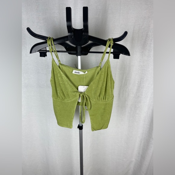 Elodie Green OPEN FRONT CAMI CROP TOP Size XL NWT - Picture 3 of 8